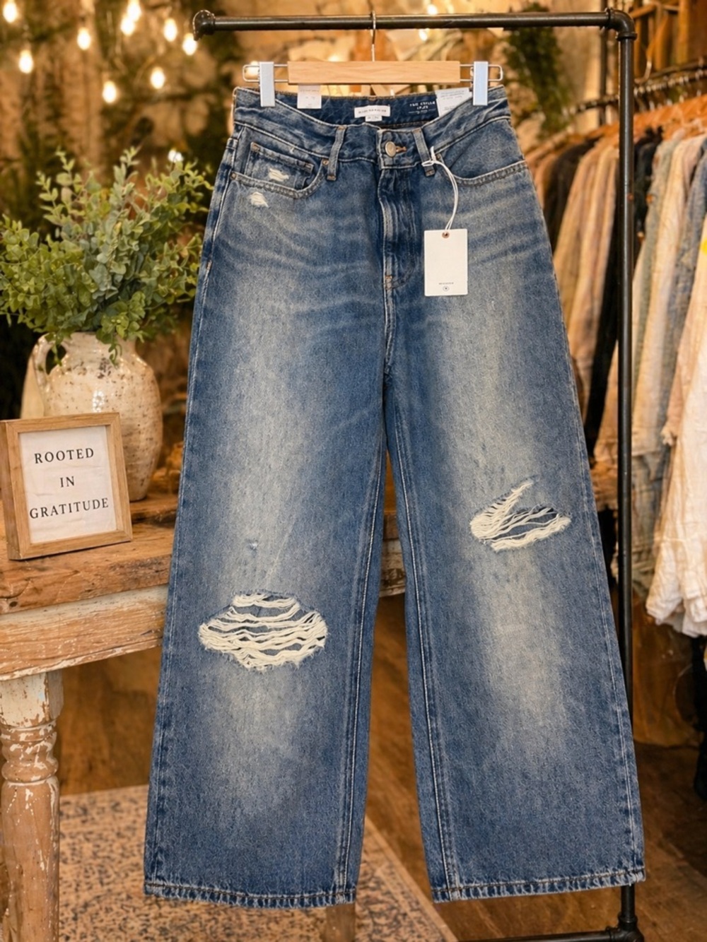 Good American The Khloé Jean Distressed High Rise Jeans Size 26 NWT $188